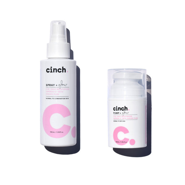 Cinch Skin Hydration Heroes Skincare Set for glowing skin - With Spray + Glow and Pump + Glow