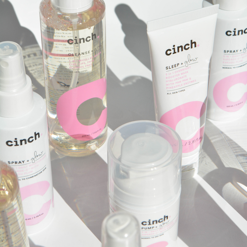 Cinch The Healthy Skin Set in white surface - Cinch Skincare set