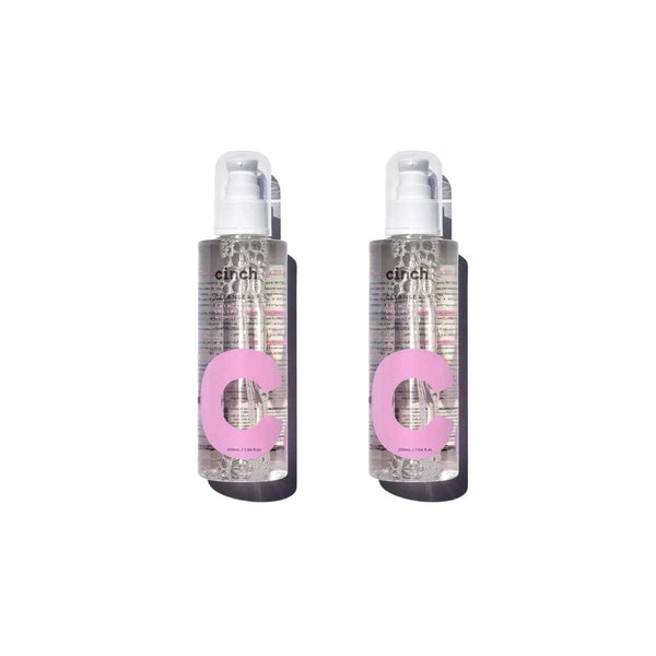 Two bottles of Cinch Cleanse + Glow Face Cleanser, 200mL each, shown side by side as the Cleanse + Glow Duo Bundle.