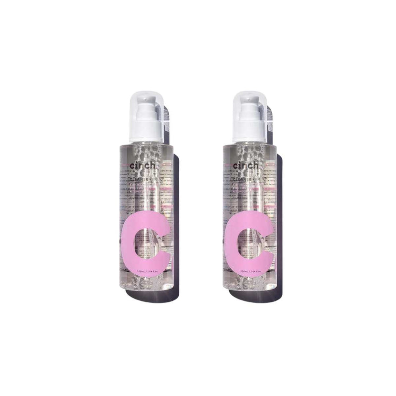 Two bottles of Cinch Cleanse + Glow Face Cleanser, 200mL each, shown side by side as the Cleanse + Glow Duo Bundle.