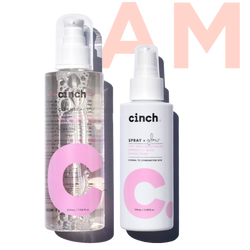 cinch the glowy skin morning set, cleanse + glow, spray + glow