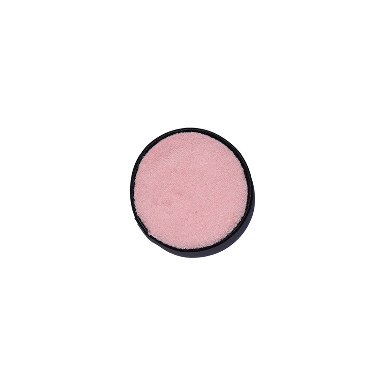 cinch face or cleansing pad black and pink combination white background